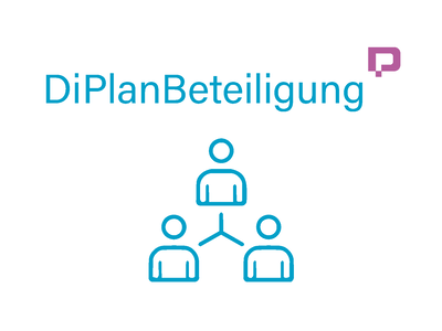Logo von DiPlan Beteiligung: Drei miteinander vernetzte Personen.