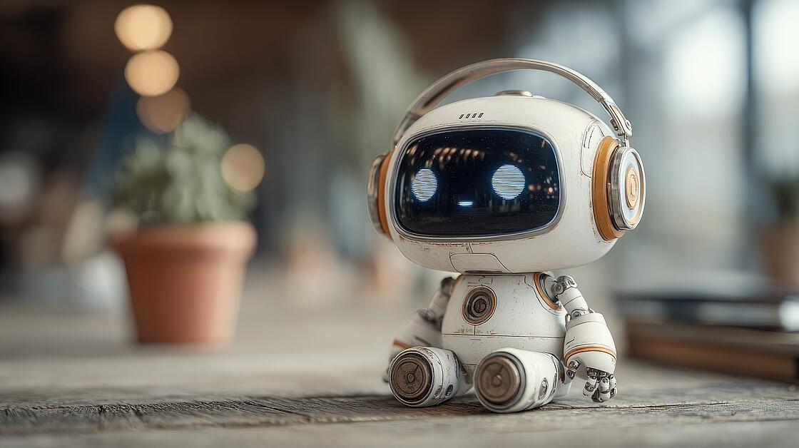 ein kleiner KI-Roboter