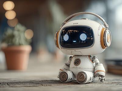 ein kleiner KI-Roboter