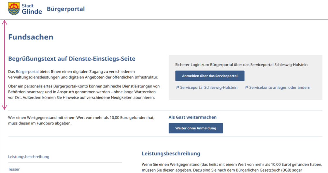 Screenshot, in dem erklärt wird, wie sich die einzlenen Funktionen und Einstellungen im Backend auf das Frotend auswirken.