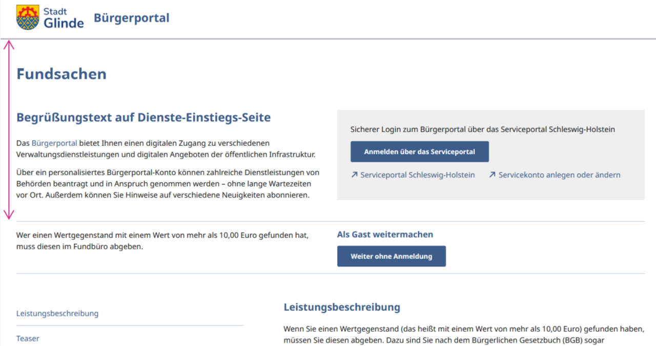 Screenshot, in dem erklärt wird, wie sich die einzlenen Funktionen und Einstellungen im Backend auf das Frotend auswirken.