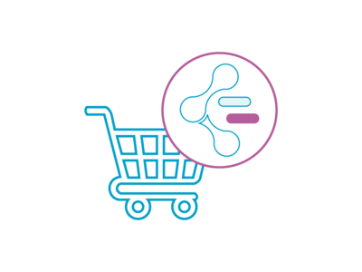 Icon eines Einkaufkorbs mit dem Logo der OZG-Cloud