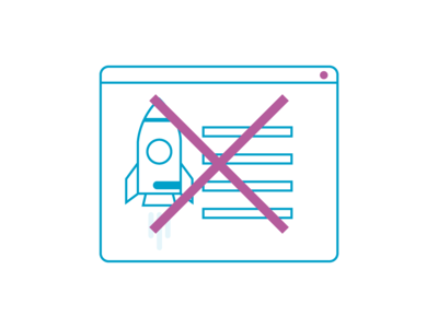 Icon mit einem Anmeldeformular, das durchkreuzt ist.