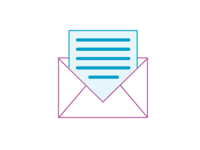 Icon mit einem Briefumschlag und einer Notiz, die herausschaut