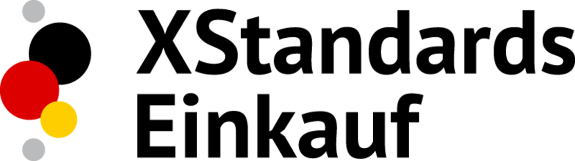 Logo des XStandards Einkauf. Drei ineinanderlaufende Kreise in den Farben Schwarz, Rot und Gelb
