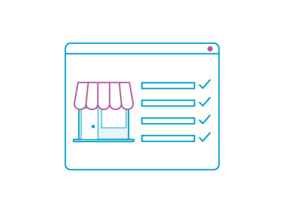 Icon mit einer Rakete und einer Checkliste.